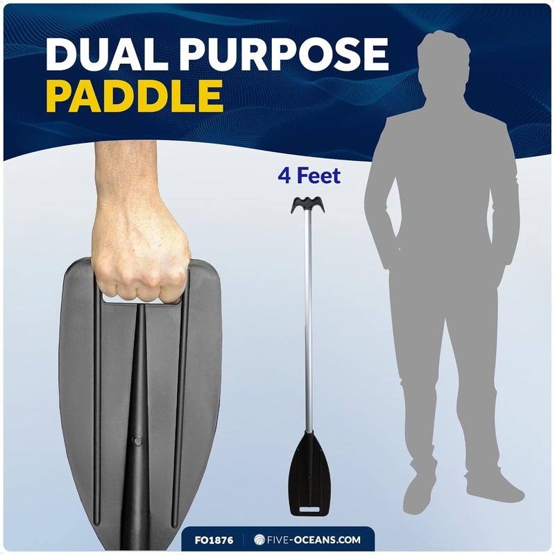 Five Oceans Canoe Paddle, Canoe Paddles and Boat Hook, Black, 4-Feet Long, Anodized Aluminum Shaft, Reinforced ABS Plastic Blade & Hook, Lightweight - Image 5